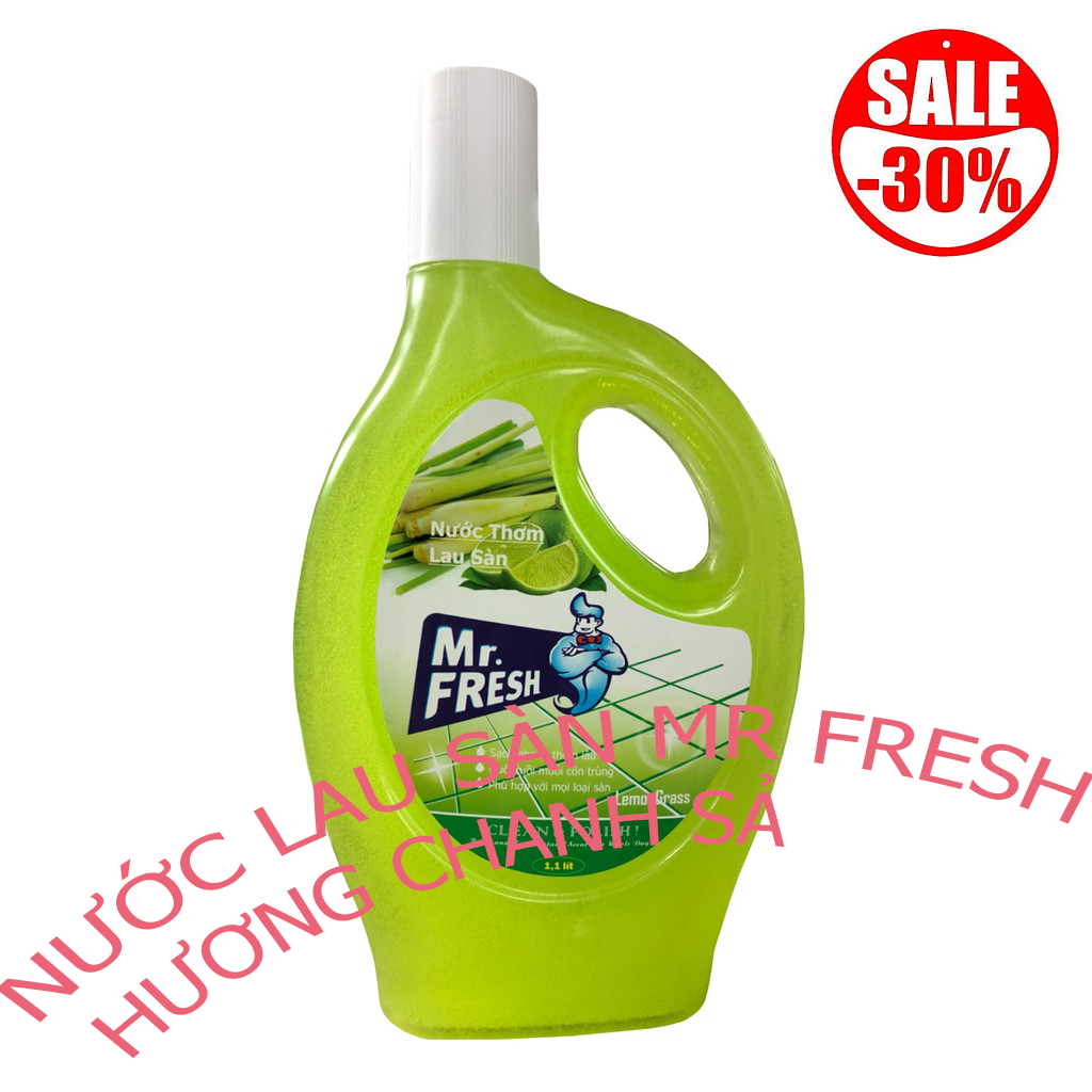 [HCM]Nước lau sàn hương Chanh sả Mr.Fresh 1.1L - Đuổi ruồi muỗi côn trùng MSS101