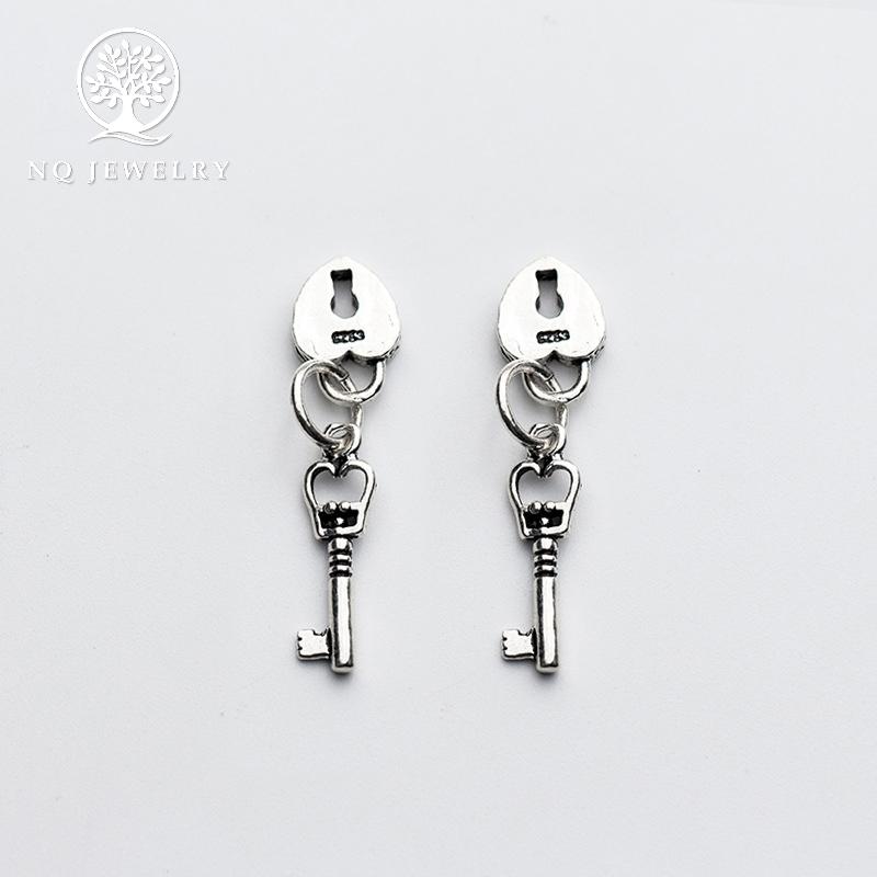 Charm bạc chìa khóa trái tim treo - NQ Jewelry