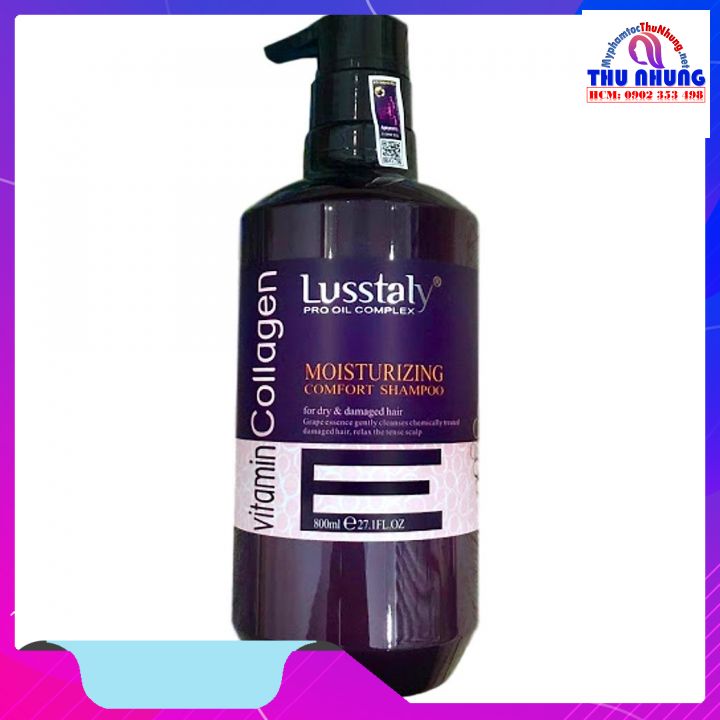 Dầu gội Lusstaly Vitamin Collagen Moisturizing Comfort shampoo 800ml
