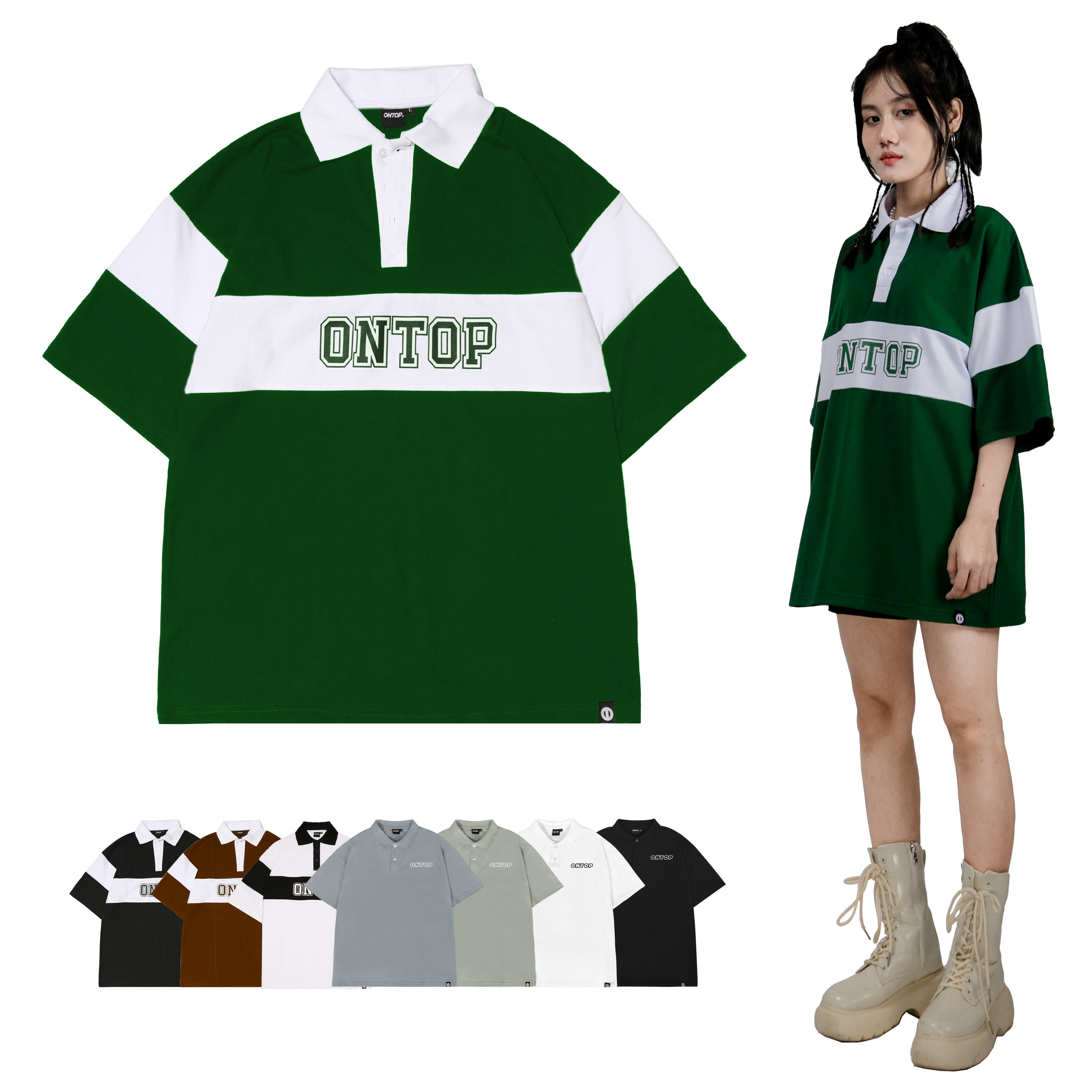 Áo polo form rộng nam nữ basic local brand ONTOP