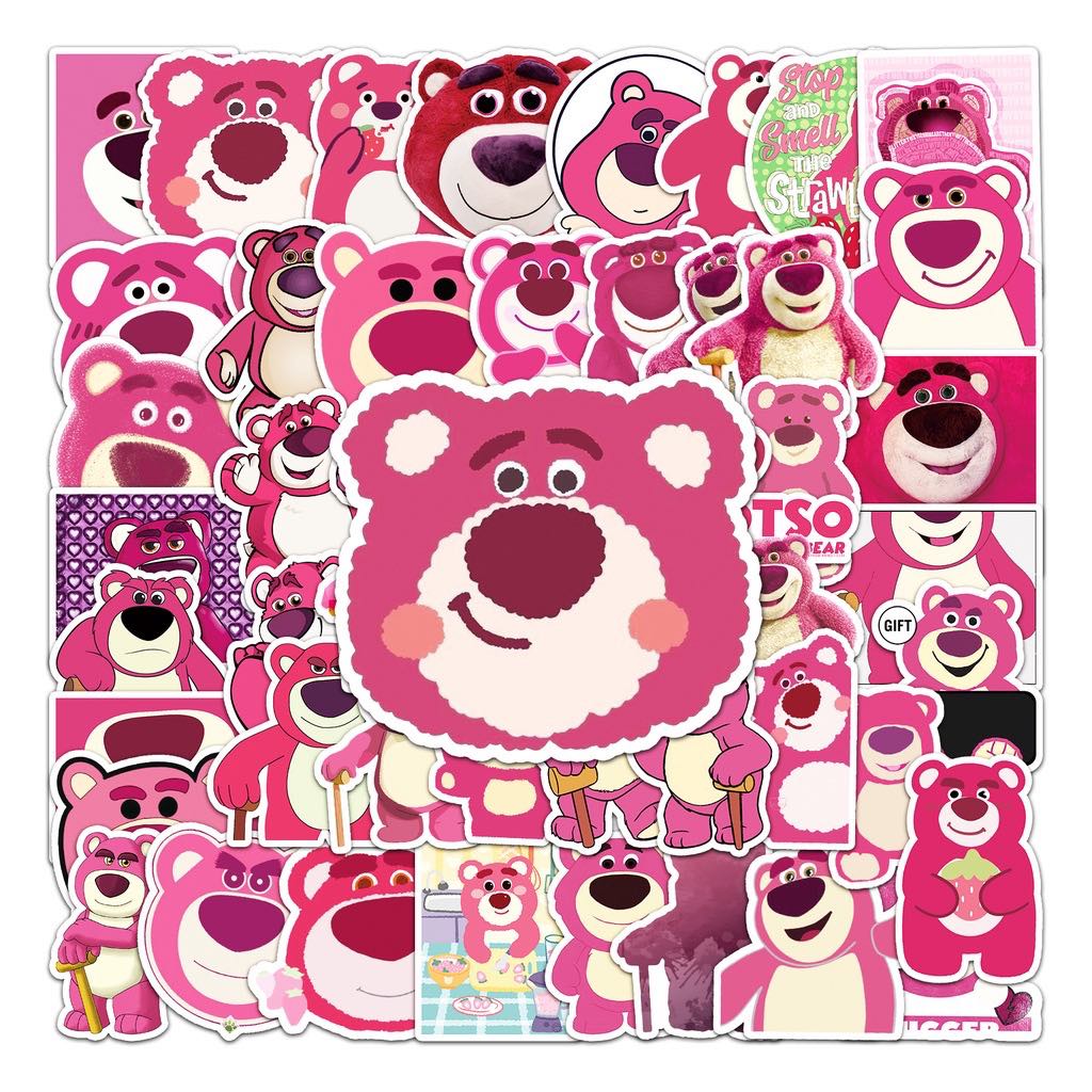 Set Hình Dán Gấu Dâu Toy Story Lotso Sticker Dán Trang Trí Chống Thấm Nước