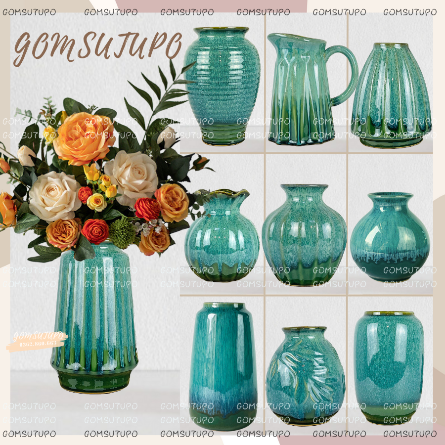 Lọ hoa men bạch ngọc 1 , hoả biến , gomsutupo , gốm sứ bát tràng , trang trí decor , nhà cửa
