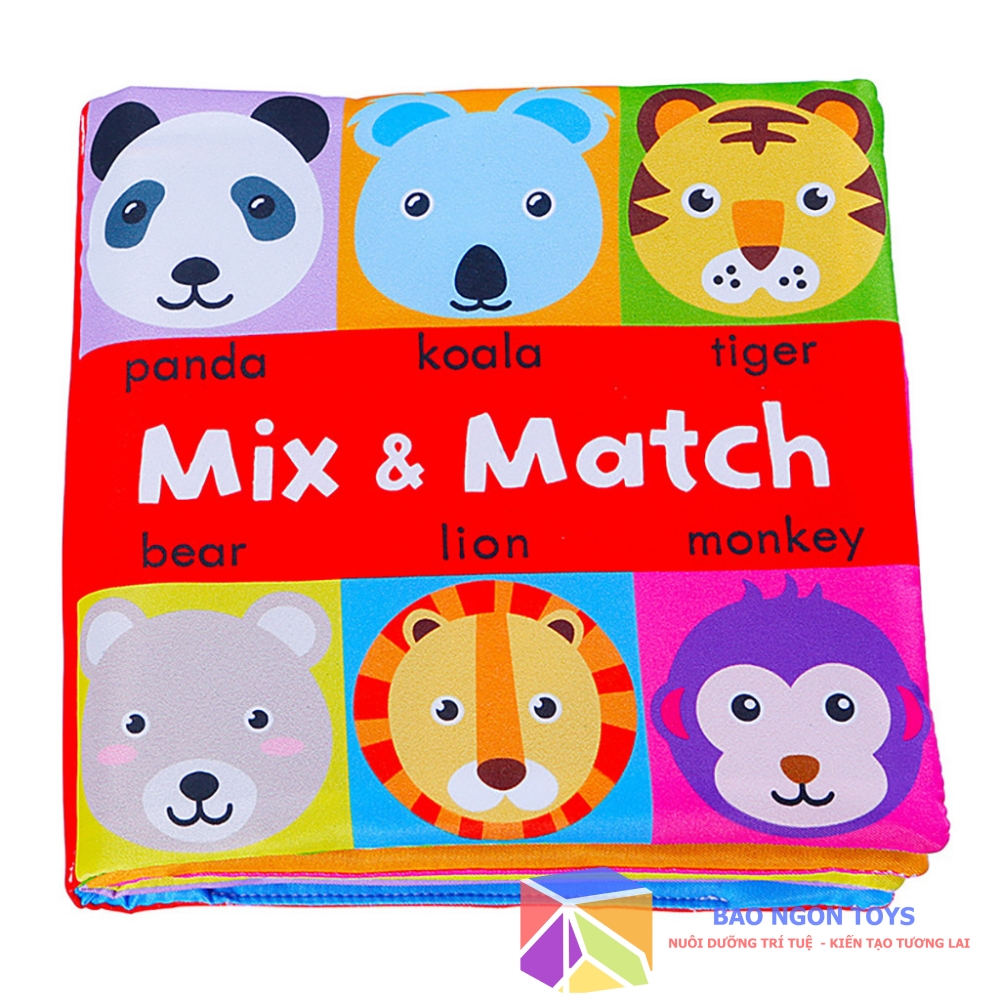 Sách vải rèn luyện trí thông minh và vận động tinh "mix and match" giúp bé mở rộng từ vựng tiếng anh