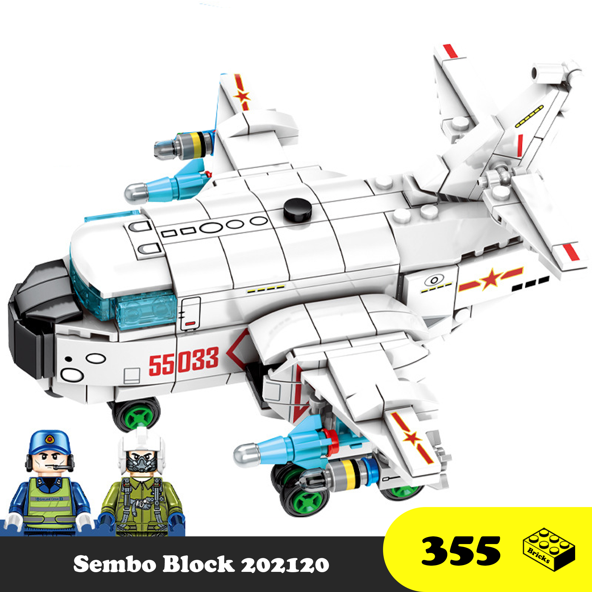 Sembo Block 202120 Máy bay quân sự ném bom F-20, Đồ chơi Lego lắp ráp máy bay chiến đấu