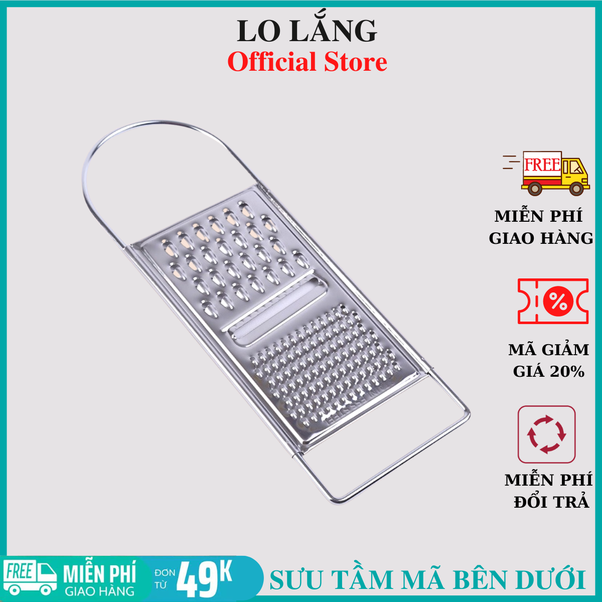 Dụng cụ bào rau củ quả inox bào 3 kiểu nhanh chống siêu bền cao cấp