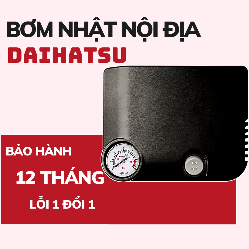 Bơm lốp ô tô 12v siêu mạnh Daihatsu nội địa Nhật Bản lực bơm 375 KPA bơm xe từ 416 chỗ Bảo Hành 1 năm bơm xe ô tô bơm xe máy