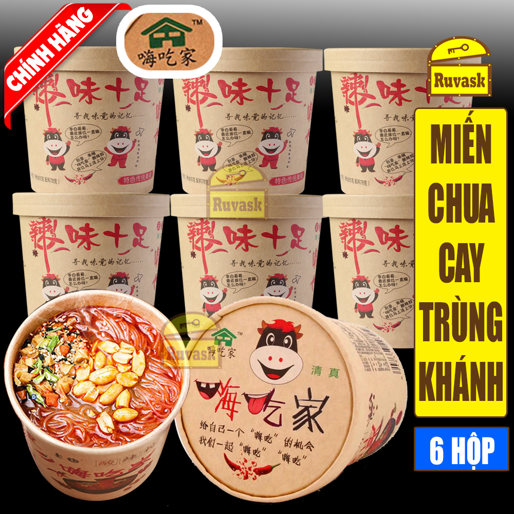 Miến lạnh chua cay trùng khánh - thùng 6 hộp - siêu ngon - ăn vặt