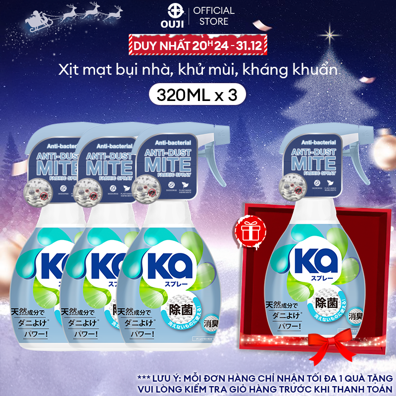  Combo 3 Chai Xịt thơm vải chống mạt bụi KA  320ml  Chai  
