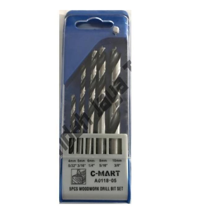 Bộ mũi khoan gỗ 5 chi tiết a0118-05 c-mart