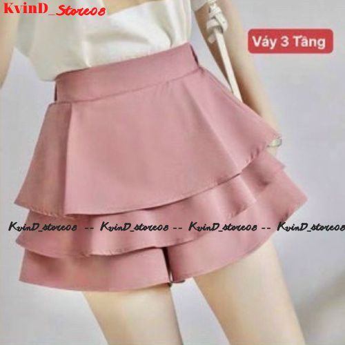 Chân váy ngắn xếp li 2 tầng 3 tầng , chân váy ngắn xòe siêu xinh siêu rẻ có quần trong - KvinD_store