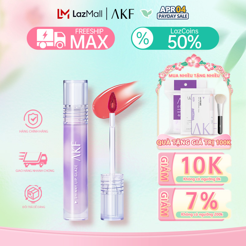 【AKF  Son bóng AKF lâu trôi dưỡng ẩm chống dính không dễ phai màu 3g trang điểm môi lâu trôi