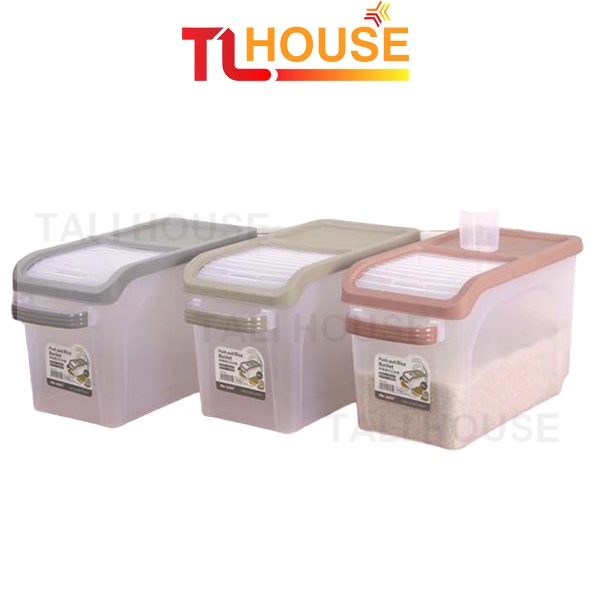 Thùng đựng gạo, đựng ngũ cốc 10kg, 15kg thông minh, thùng đựng đồ đa năng có bánh xe – TALI HOUSE