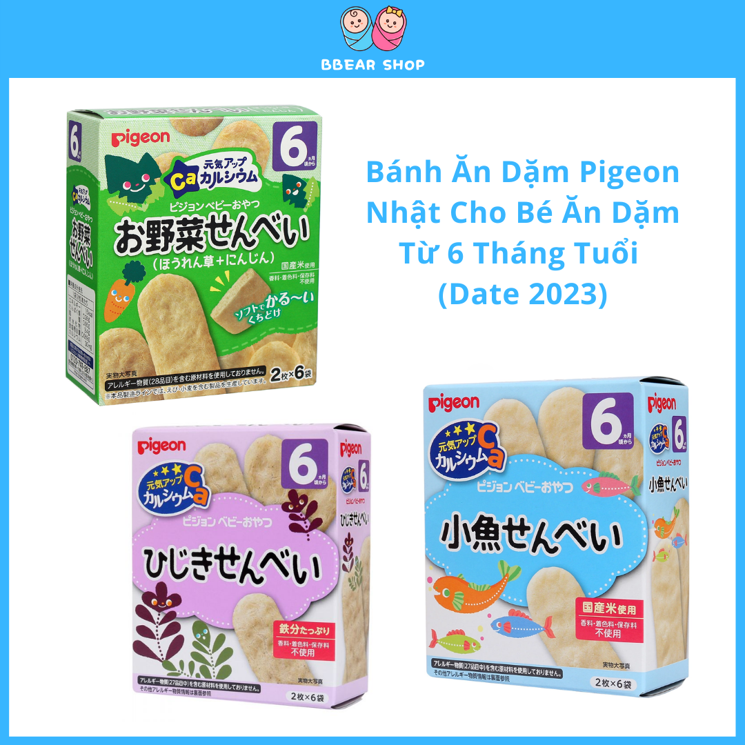 Bánh ăn dặm pigeon nhật cho bé từ 6 tháng tuổi