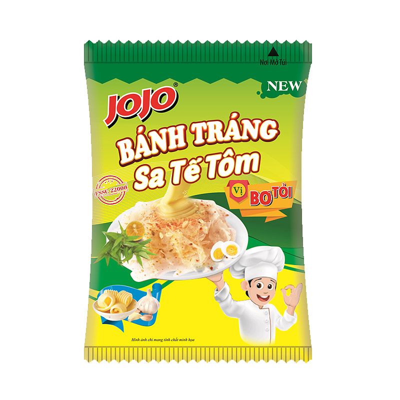Bánh tráng JoJo sa tế tôm bơ tỏi 44g sản phẩm chất lượng an toàn khi sử dụng giá cả hợp lý