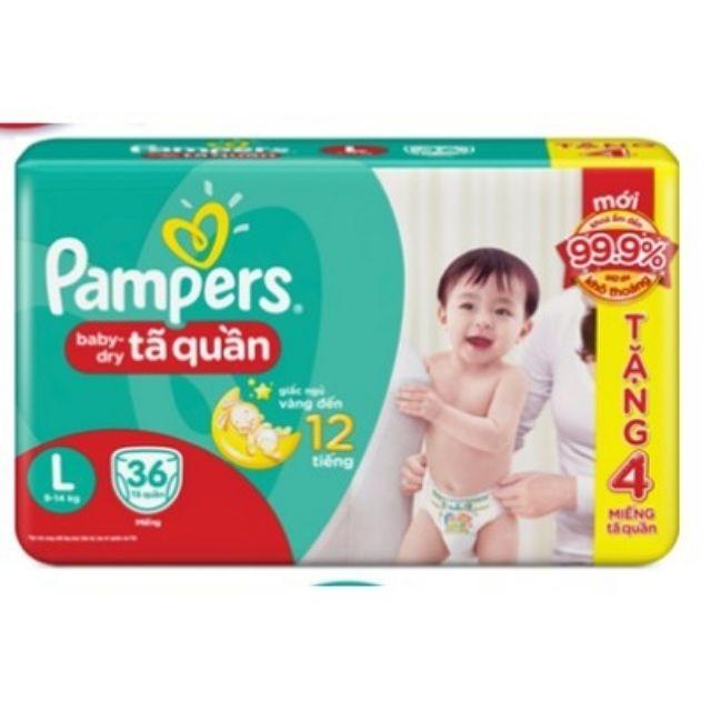 Tã quần Pampers L36 tặng thêm 4 miếng cực tiết kiệm