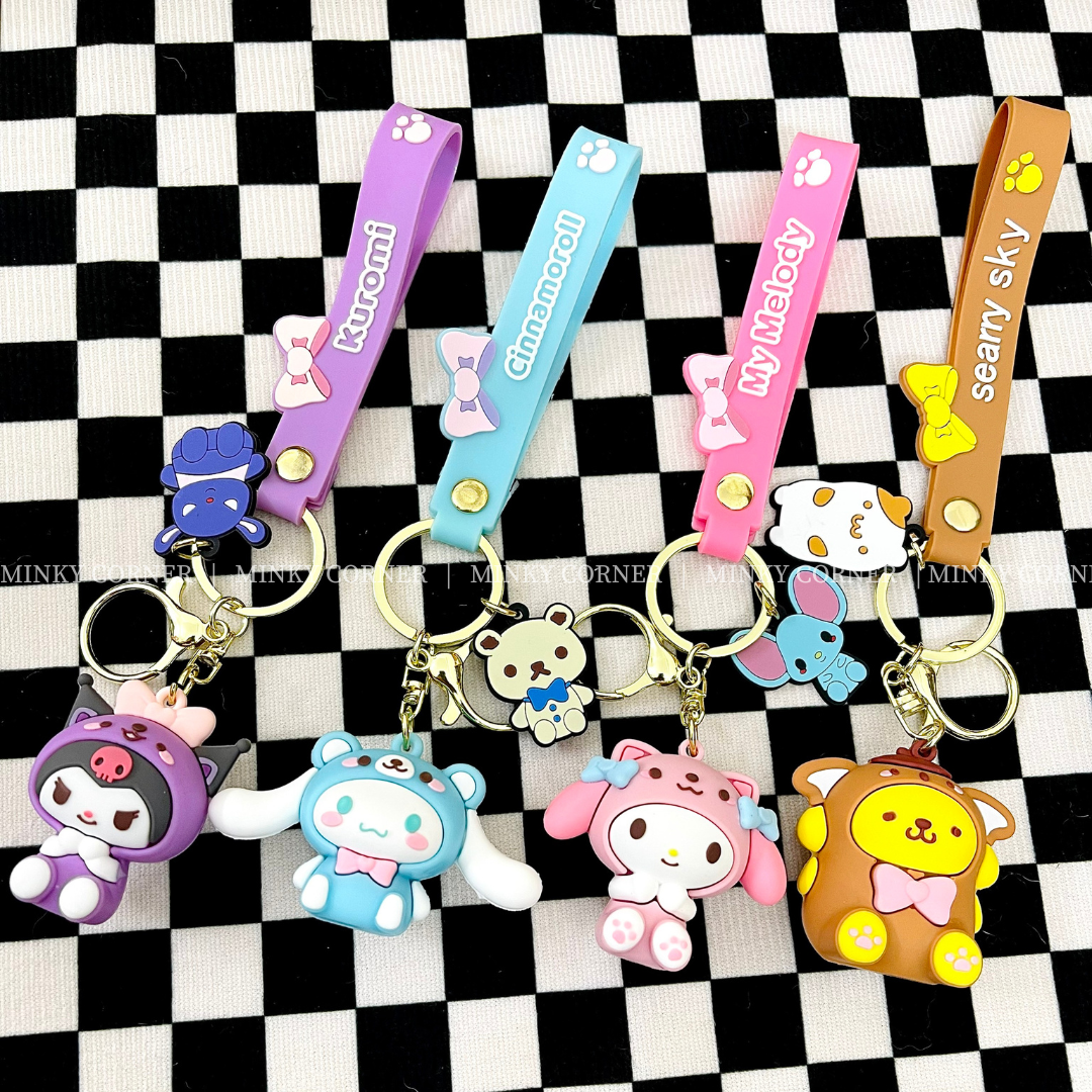 Móc khóa nhân vật sanrio siêu đáng yêu, móc khóa kuromi cinnamoroll