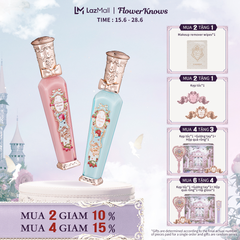 FlowerKnows Strawberry Rococo Series Cloud Lip Cream Full 9 Màu 3.5ml Son Kem Lì