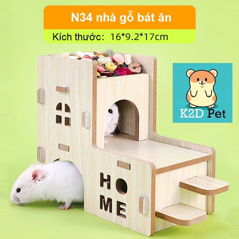 P30 Nhà ngủ gỗ hamster nhiều hình cho hamster - 7