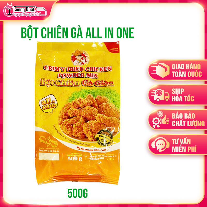 Bột Chiên Gà Giòn All in One Orange Chef 500gr, đậm vị không cần ướp