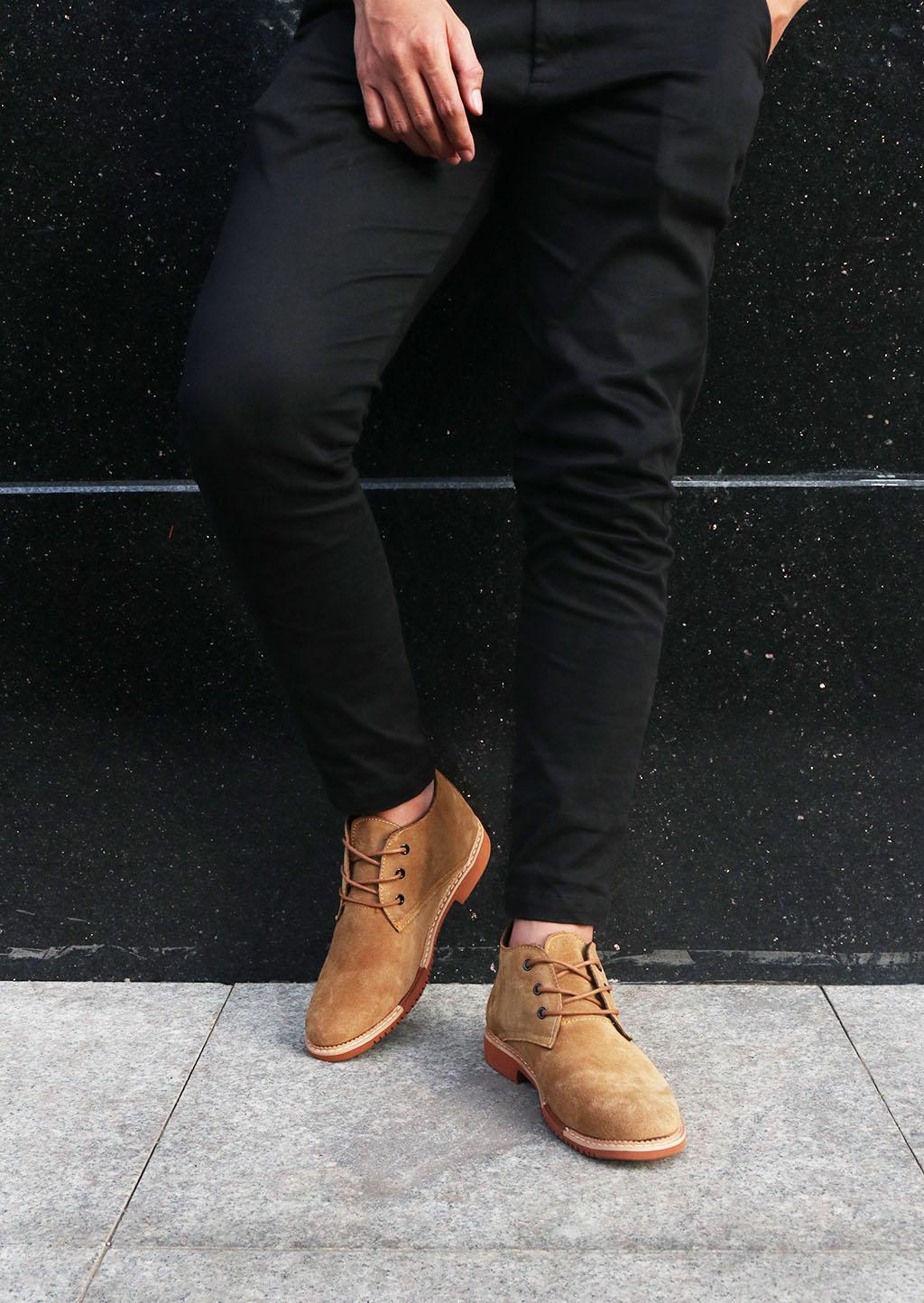 Giày Boot cổ lửng da lộn bò cao cấp AQEEN B12-B13