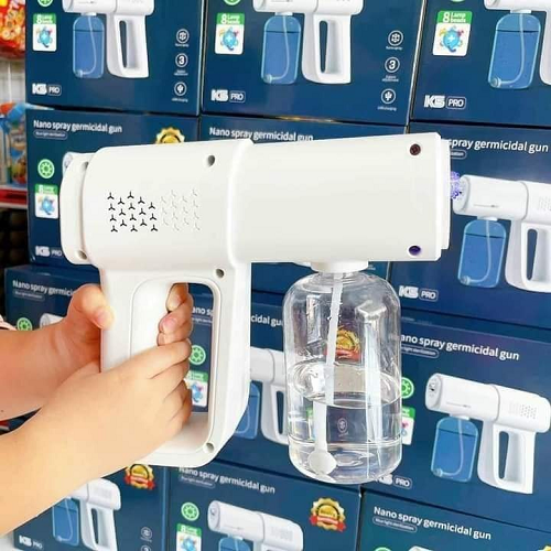 Máy phun cồn khử khuẩn cầm tay k5 pro - súng xịt cồn khử vi khuẩn - thể tích 380ml, máy xịt cồn tự động công nghệ cao đèn nano giúp khử khuẩn, diệt virus bảo hành 1-1, máyphun cồn khử khuẩn