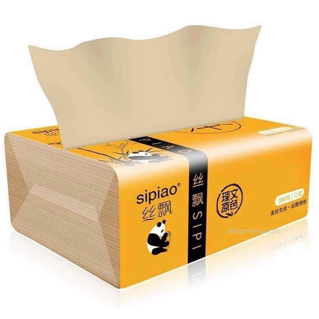 Gói giấy ăn gấu trúc Sipiao, giấy trắng 300 tờ, lẻ 1 gói
