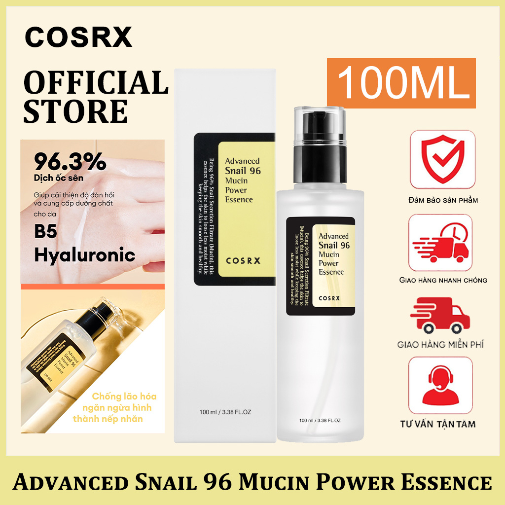 Tinh chất ốc sên COSRX Advanced Snail 96 Mucin Power Essence 100ml dưỡng ẩm, hỗ trợ tái tạo làn da