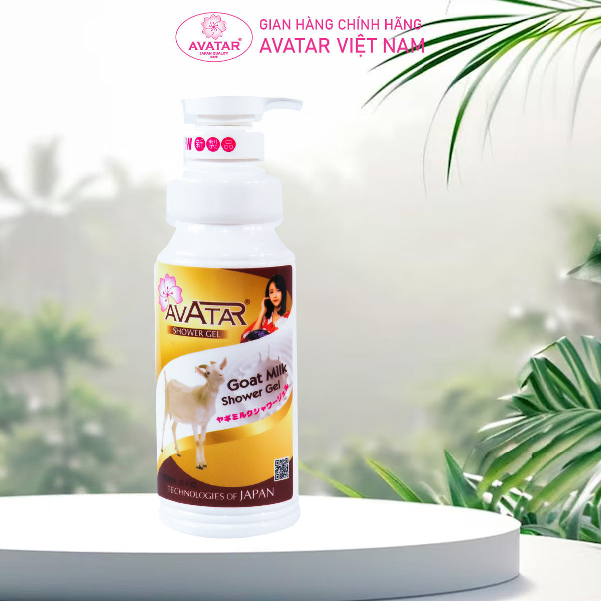 Sữa tắm sữa dê Avatar 900ml - Sữa dê chăm sóc da mịn màng và ngăn ngừa lão hóa - Công nghệ Nhật Bản