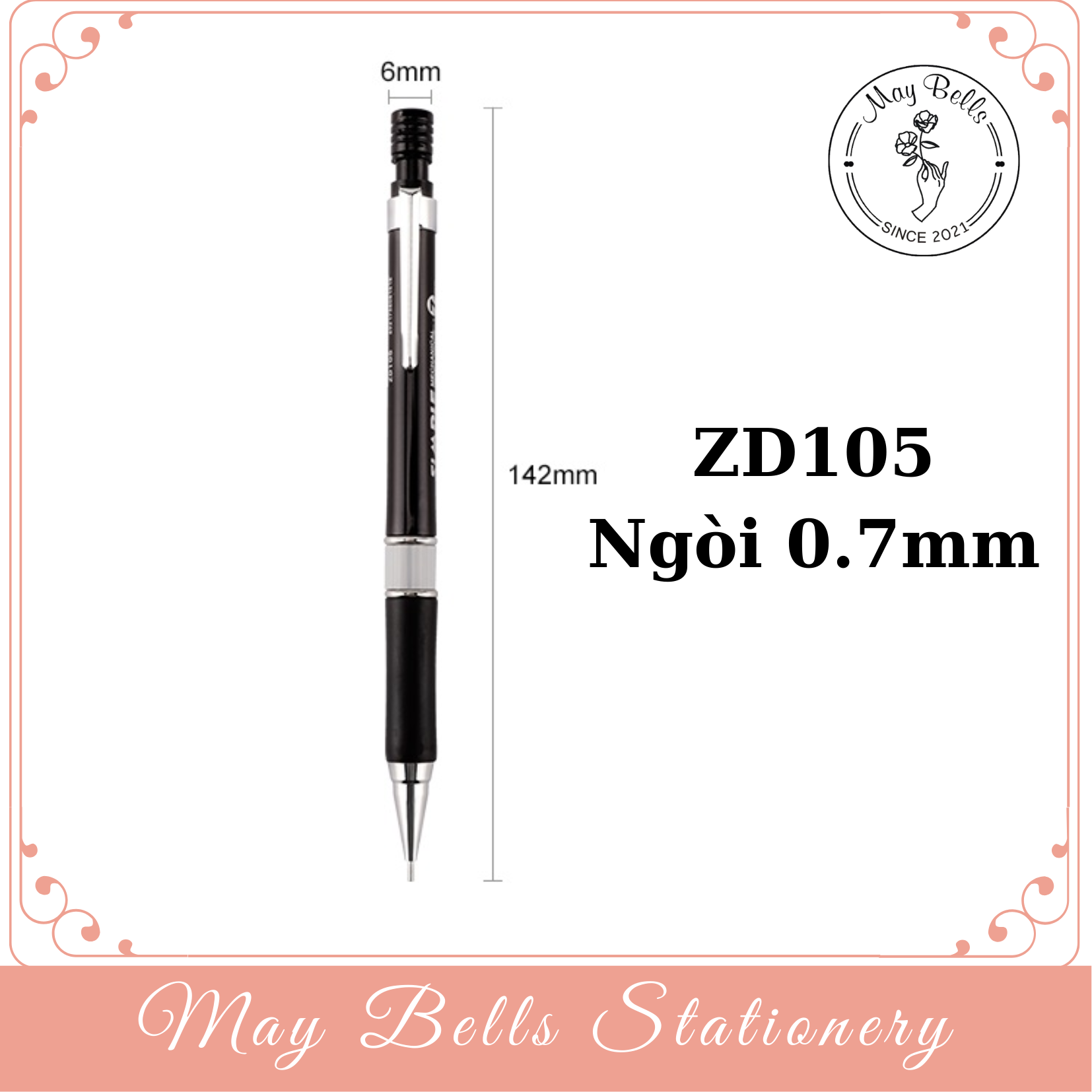 Bút chì kim bấm 2b tự động 0.5mm, 0.7mm baoke zd105, zd111, bút chì mỹ thuật chất lượng cao