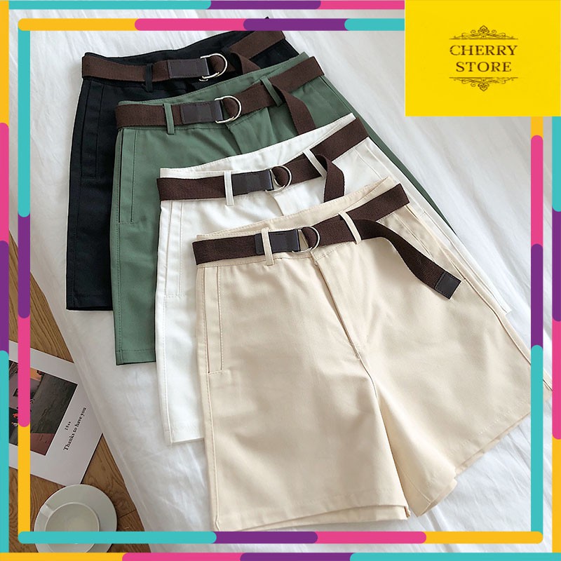 [HCM]Quần short kaki nữ ống rộng 2 màu cá tính [ MUA 2 GIẢM 10% ]