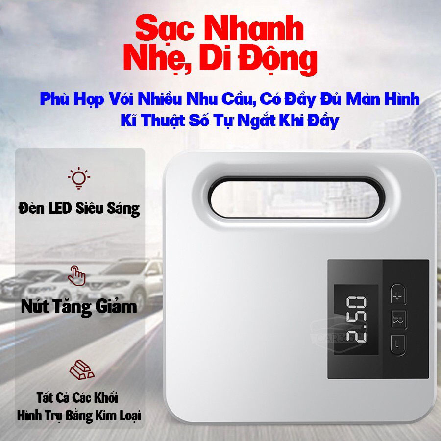 Smart Toyota air tyre inflator auto shut off-easy to ship inner LED lights