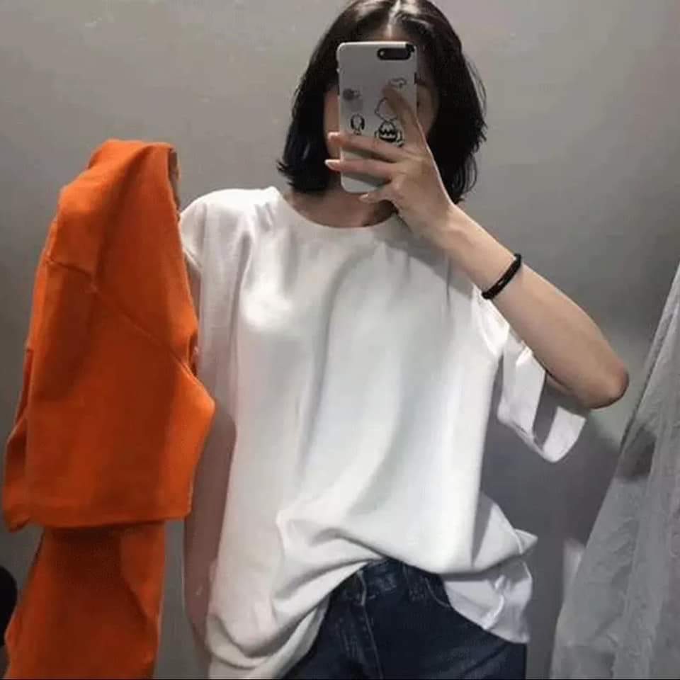 Áo thun unisex trắng trơn in 3d from rộng cực hot 1redshop
