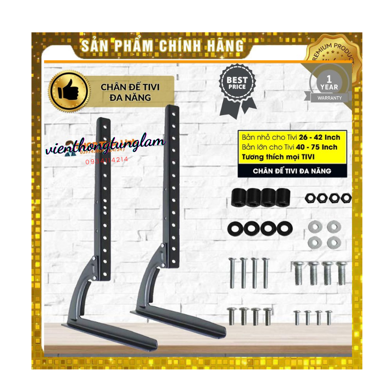 Chân Đế Tivi đa năng 24 - 65 inch - Chân tivi để bàn Hàng loại 1 - Lắp đặt mọi hãng Tivi