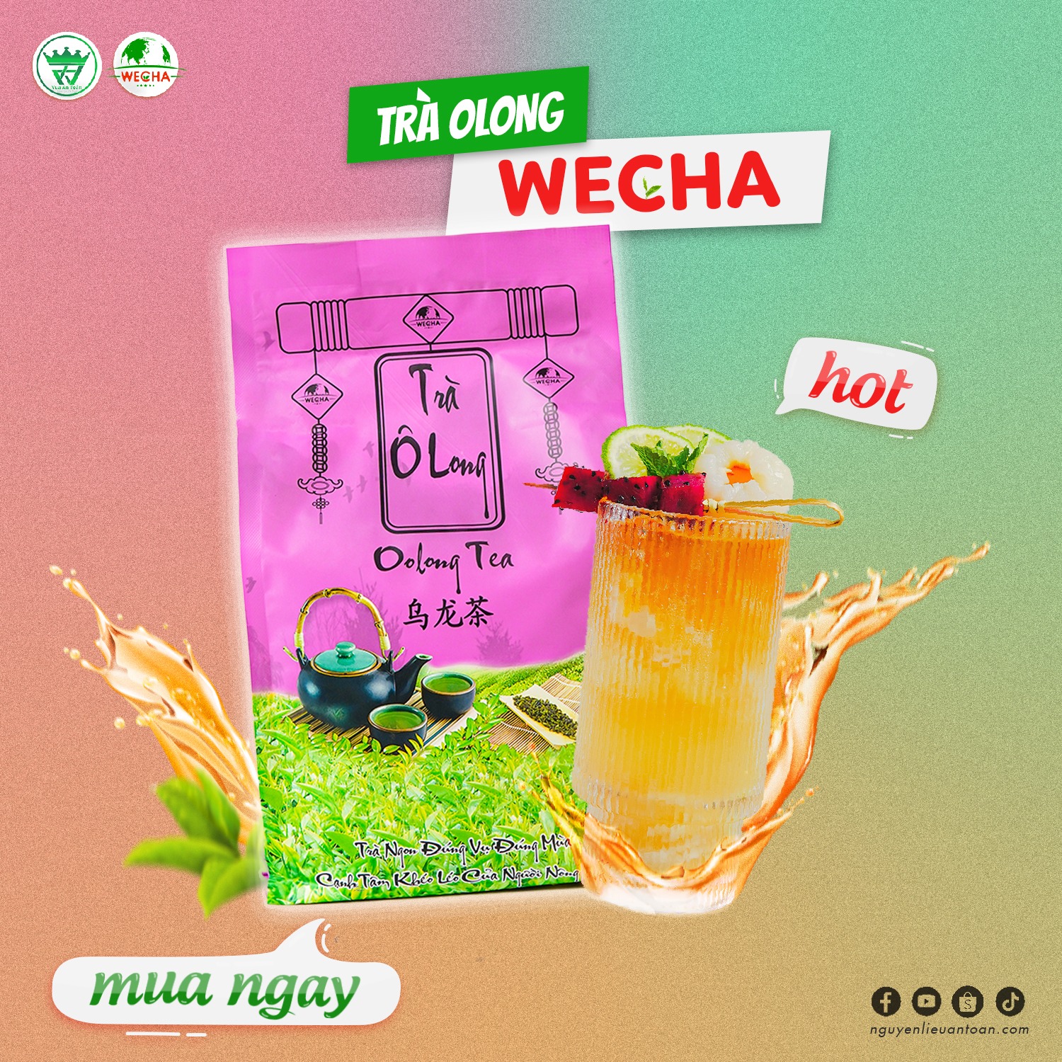 Trà Olong Rang Dạng Lá Wecha 1KG - Olong Tea, Pha Trà Sữa, Trà Trái Cây, Trà Uống Hằng Ngày