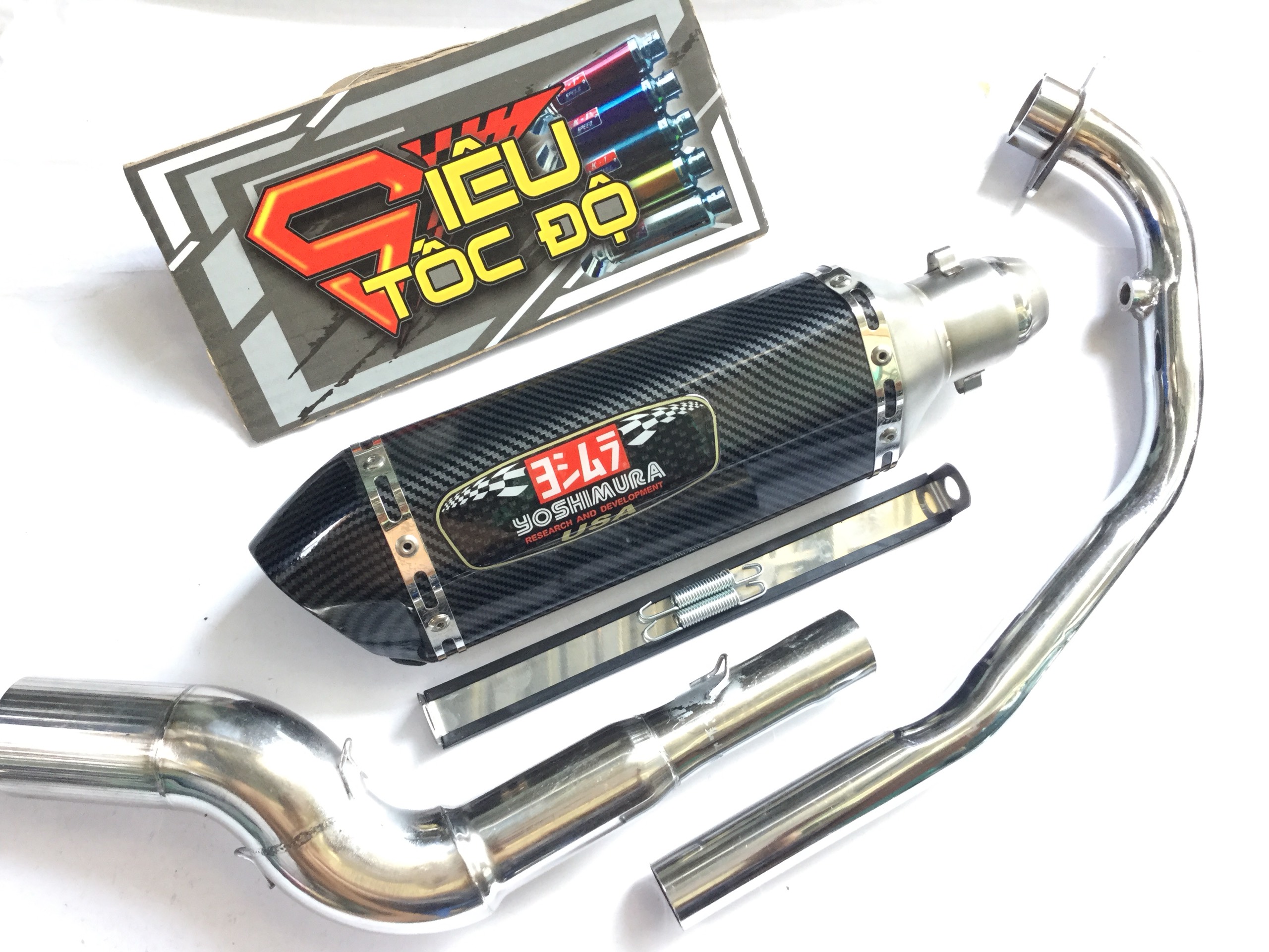 Combo pô yoshimura xịn bao gồm cả cổ pô độ cong 2 khúc cho xe winer, sonic.........