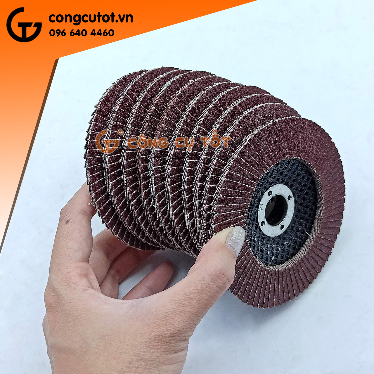 10 cái Đĩa ráp xếp - Đĩa chà nhám xếp Φ100mm  dùng cho máy cầm tay