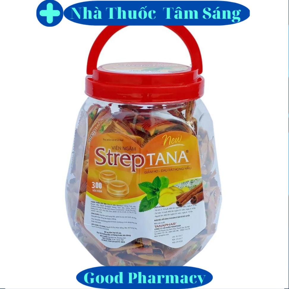 Viên ngậm ho Streptana - Kẹo ngậm ho Lọ 300 viên h c