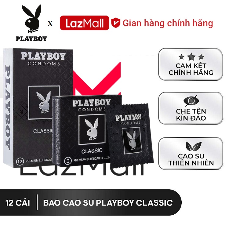 Bao cao su Playboy Classic 12 bao + Tặng Bao cao su Playboy Classic 3 bao.