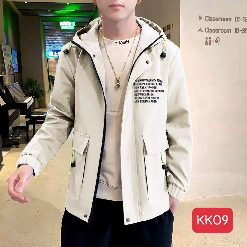 Áo khoác kaki nam hàn quốc cao cấp - áo khoác kaki nam màu kem cao cấp - chất liệu vãi kaki chóng nắng che mưa cực tốt - Hàng chuẩn shop HOANGKIMFASHION POPS2