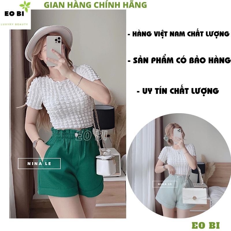 Áo croptop xốp 5 mầu thun cộc tay kiểu dáng hàn quốc ulzzang đang rất hót -EOBI