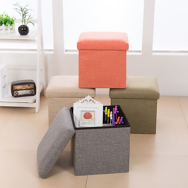 Hộp chứa đồ gấp gọn - đôn ghế - ghế hộp đa năng kiêm đựng đồ 30x30x30cm