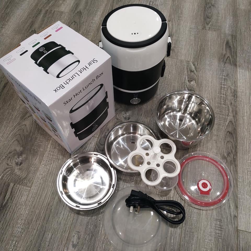 Hộp cơm cắm điện giữ nhiệt 3 tầng inox