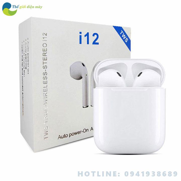 Tai nghe bluetooth i12 tws - bảo hành 6 tháng - shop thế giới điện máy