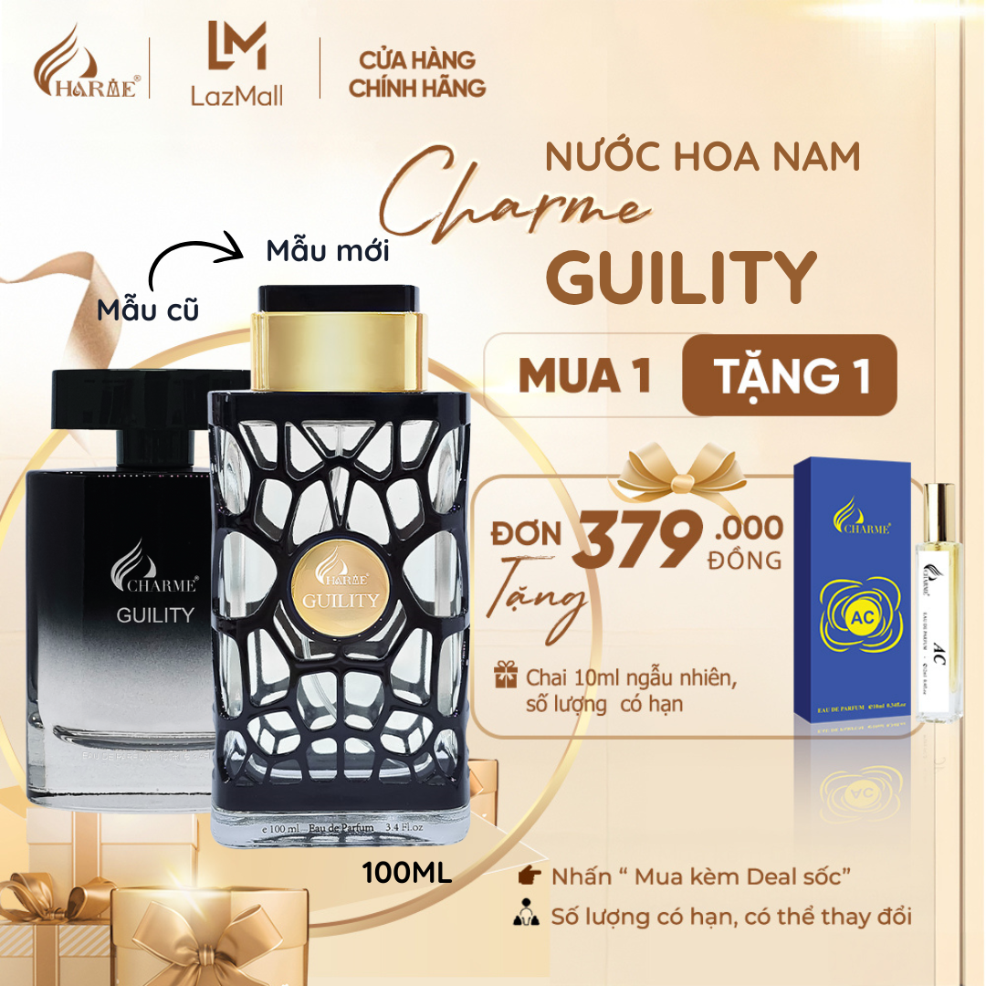Nước Hoa Nam CHARME GUILITY 100ml Lưu Hương Lâu Lịch Lãm, Nam Tính_Nước Hoa Chính Hãng