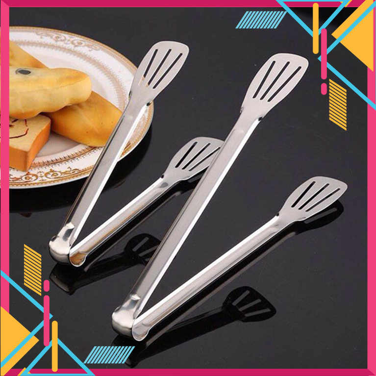[HCM]Cây Gắp Thực phẩm Inox Chất Lượng Cao - Kẹp Thực Phẩm Bằng Thép Không Gỉ JE & FE Kẹp Thực Phẩm Đồ Dùng Nhà Bếp Đồ Nướng Bánh Mì Bít Tết Clip Dụng Cụ Nướng Thịt Nướng