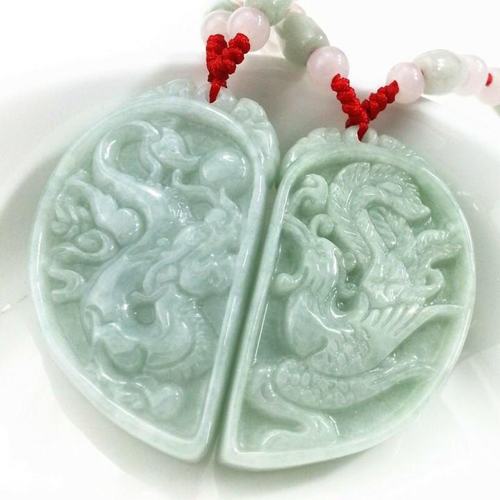 Vòng Ngọc bội tình duyên lứa đôi TỰ TÂM cổ trang gắn hồng châu dây chuyền đeo cổ phụ kiện trang sức nam nữ cổ trang