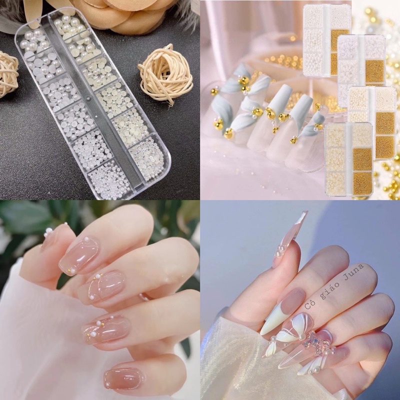 Khay ngọc nửa mix đủ size trang trí Nail siêu đẹp