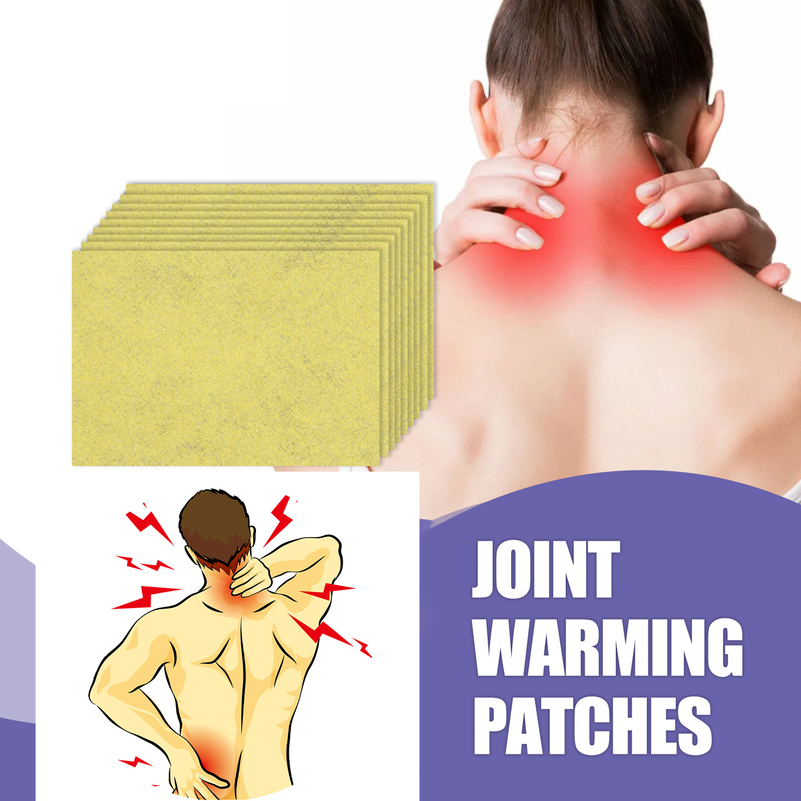 10pcs Joint Warming Patch for Relieving Knee, Lumbar, Shoulder and Neck Joint Pain Hot compress and activating collaterals and warming body patch
