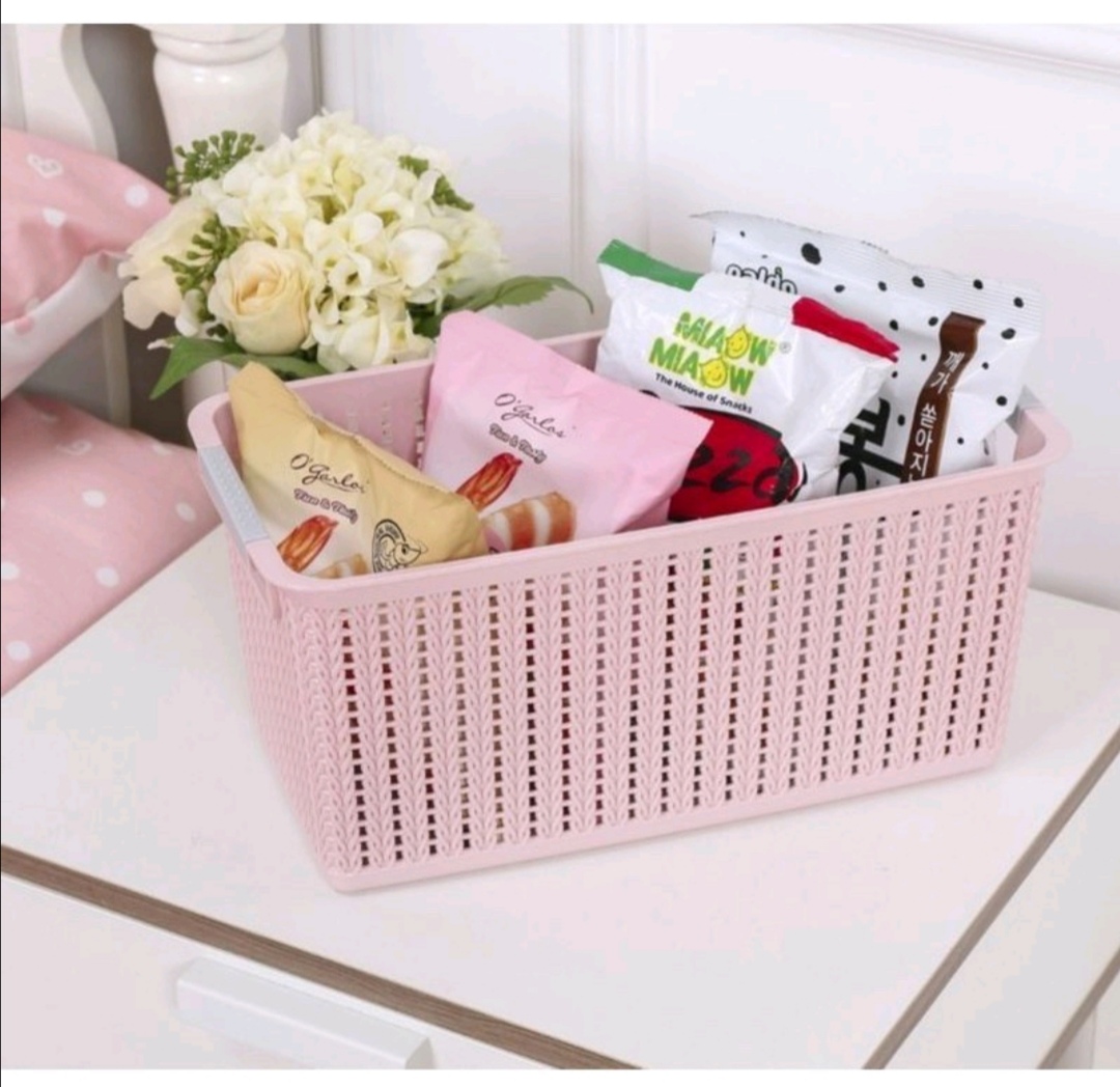 Rổ đan mây nhựa Việt Nhật, Giỏ đan đựng dụng cụ nhà bếp, quần áo gọn gàng, ngăn nắp (QK-371)