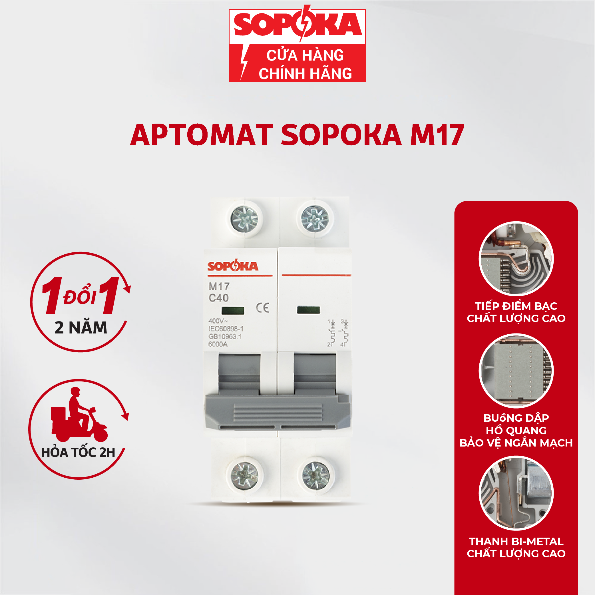 Aptomat 2 pha SOPOKA M17-2P32A,40A